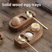 New Acacia Wood Tray Eggshell Egg Puncher Cup Holder Rack_voghion.com