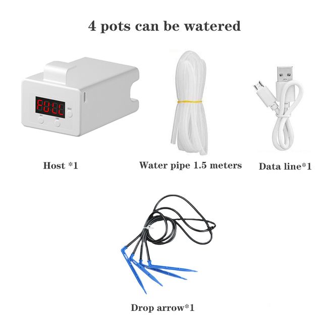 Viedās pilienveida apūdeņošanas sistēmas automātiskā laistīšanas taimera ierīce mājas smidzinātāju podos augu ziedu ūdens sūkņa kontrolieris_voghion.com