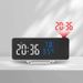 Multifunctional Temperature And Humidity Projection Mirror LED Bedside Alarm Clock Good Product 675_voghion.com