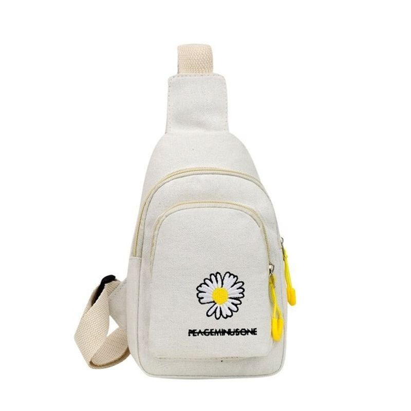Borsa a tracolla monospalla con stampa a margherita alla moda da donna, piccola, per viaggi brevi, in tela, 2023_voghion.com