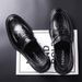 TerraStride Business Genuine Casual Spring New Slip-On Black Leather Shoes Commuter Men's Loafers_voghion.com