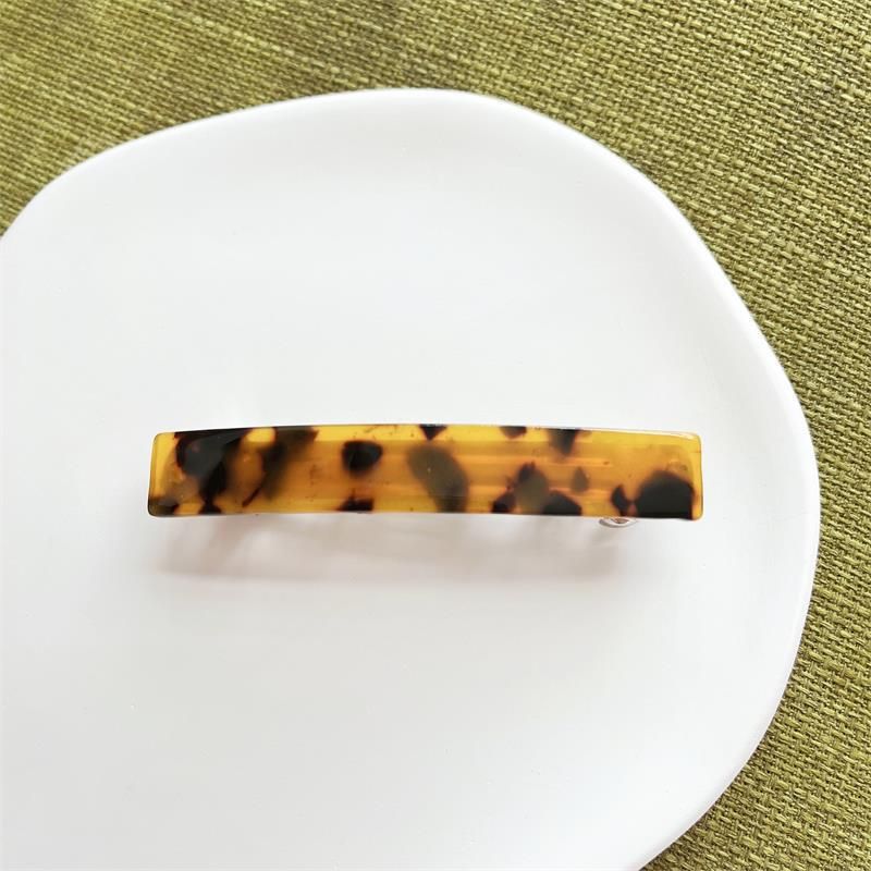 Kombination aus neuem französischen Acetat-Federclip, einfachem Top-Clip, Stahlclip, temperamentvollem Haarschmuck, Schildpatt-Farbe, Metall-Haarclip_voghion.com