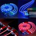 3 IN 1 Glowing LED For Samsung Xiaomi IPhone Flowing Streamer Light Fast Charger USB Cable Luminous Type C Cable_voghion.com