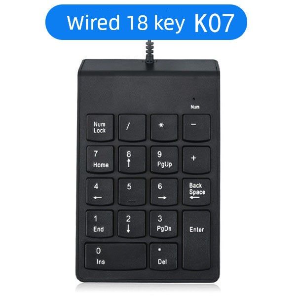 Keypad Finance Securities Bank Digital Wireless Switch-Free Notebook Desktop USB Wired 19 Keys_voghion.com