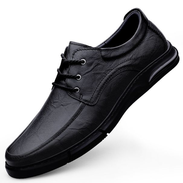 Chaussures en cuir à motifs, chaussures décontractées pour hommes, chaussures en cuir antidérapantes en caoutchouc, chaussures décontractées pour hommes_voghion.com