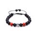 Bracelet de supporter de football – Perles rayées en agate rouge et jaspe zèbre, bijoux de sport tressés pour hommes et femmes_voghion.com