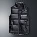 Gilet invernale imbottito da uomo con finitura lucida, collo alto, giacca casual senza maniche per taglie grandi e alte (L-8XL, nero/blu/oro/argento)_voghion.com