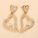 Orecchini pendenti a cuore cavo con zirconi di nuova moda orecchini da donna con strass tutto-fiammifero carini orecchino 05_voghion.com