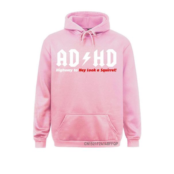 Bluza męska Harajuku z kapturem ADHD Highway To Hej Look A Squirrel Funny Design z kapturem i kieszeniami_voghion.com