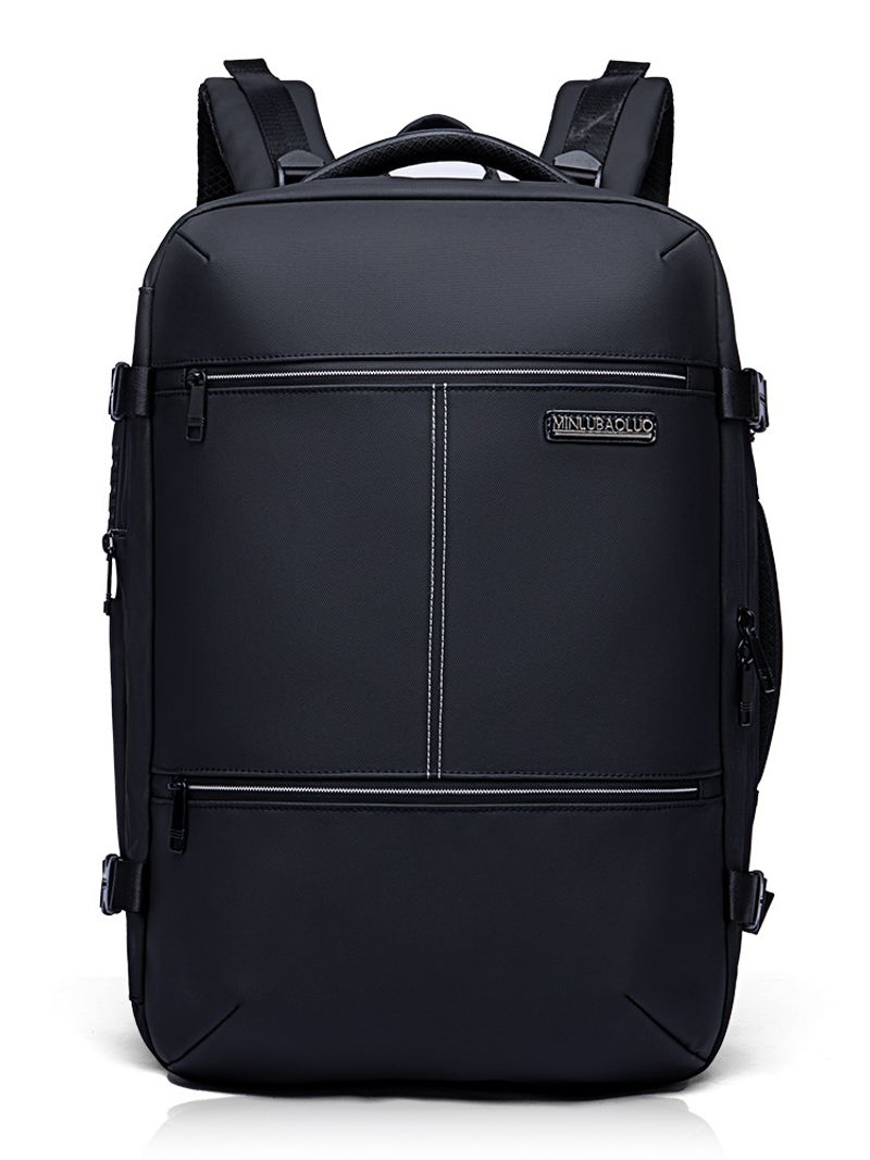 Mochila ligera e informal para hombre, multifuncional, para estudiantes universitarios, para portátil, de color sólido, ideal para desplazamientos de negocios y uso diario._voghion.com