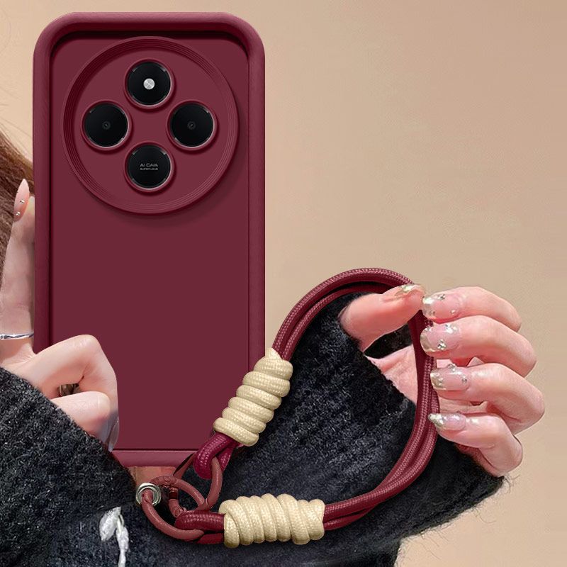 For Xiaomi Redmi 14R Case Redmi 14C Phone Case Redmi 14r Redmi 14c Matte Hand Strap Back Cover Skin Feel Protection Shockproof_voghion.com