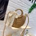 【With Lining】Summer Straw Bag With Bowknot Scarf Bohemian Ethnic Style Single Shoulder Crossbody Handbag For Women_voghion.com