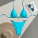 Women's Clothing Sexy Two Piece Swimsuit Solid Color Bikini Set_voghion.com
