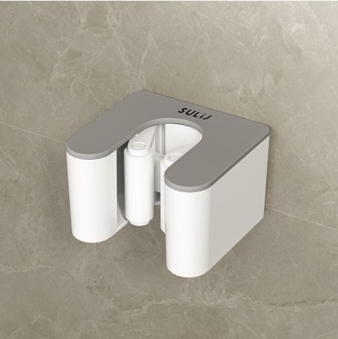 Porte-balais mural en plastique – Range-outils peu encombrant pour serpillières, balais et produits de nettoyage (lot de 4, gris/blanc)_voghion.com