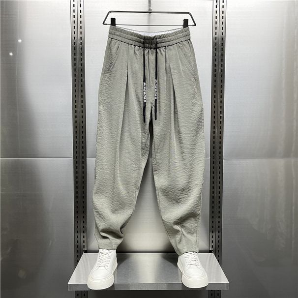 Men's Clothing 2024 Summer New Cotton and Linen Ultra thin Casual Pants Men's Breathable Drape Pants Trendy Loose Harem Carrot Pants_voghion.com