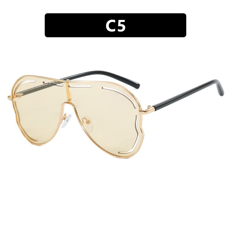 One Piece Large Frame Toad Shaped Sunglasses New Hot Girl Sunglasses Fashion Cross Border Sunglasses_voghion.com
