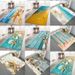 Breathing bag printed ocean heart entry-level floor mat, kitchen, bathroom, anti slip, water absorbing foot mat, living_voghion.com