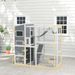 PawHut Large Wooden Catio Outdoor, Cat Enclosure W/ 4 Tier Resting Rooms, 3 Platforms, 1 Soft Ladder, 2 Ramps, 1 Hammock, Gray_voghion.com