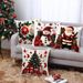 Christmas New Linen Plush Cartoon Snowman Print Pillowcase Decoration Sofa Cushion Pillowcase_voghion.com