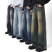 Herrenbekleidung Four Seasons Running Style A Typ Straight Jeans Herrenmode Marke Loose Wide Leg Mopping Long Pants_voghion.com