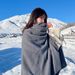 2025 Fall/Winter New Women's Solid-Color Wool Shawl - Thickened For Warmth_voghion.com