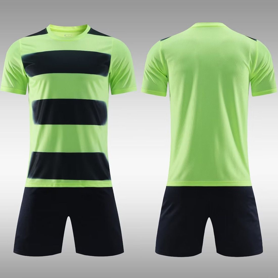 22-23 Light Plate short sleeved adult shimmering green football set team jersey_voghion.com