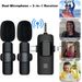 3IN1 Mini Lavalier Wireless Microphone For IPhone&Android Recording Podcast Vide_voghion.com