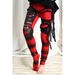 Leggings aus Netzstoff im Gothic-Stil mit Schnürung, Hüfthebende Hose mit hoher Taille_voghion.com