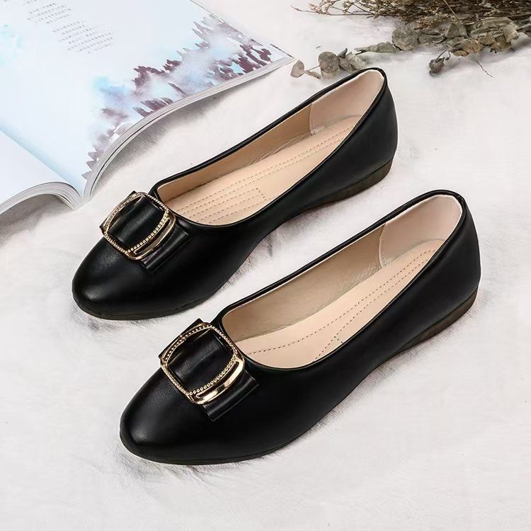 beef Tendon Sole Shallow Mouth Single Shoes Damen Soft Sole Work Lederschuhe Damen Soft Leather Spitz Flache Schuhe_voghion.com