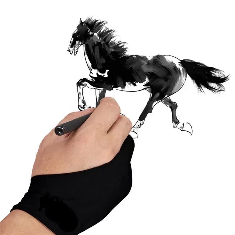 Two-Fingers Anti-fouling Anti-touch Painting Drawing Goe Anti-Fouling For Tablet IPad Screen Board Right/Left Glove_voghion.com