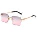 Unisex Ka home metal anticurved lens sunglasses polygon rimless cut edge sunglasses fashion men's and women's glasses_voghion.com