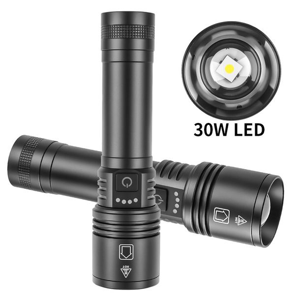500m+ Zoomable White Laser LED Flashlight, Type-C Rechargeable, Ultra-Bright Tactical Beam For Camping Hunting & Emergency_voghion.com
