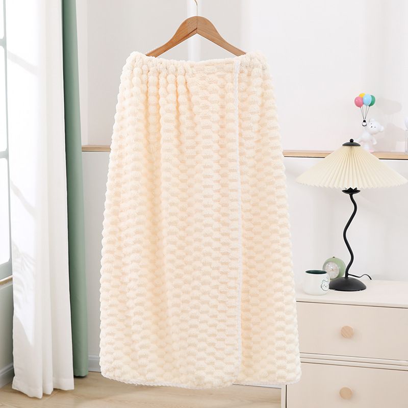 Peignoir de bain sans bretelles pour femme – Robe-serviette ultra-douce à motif nuage, séchage rapide et super absorbante (polaire corail de luxe de qualité spa, couverture surdimensionnée)_voghion.com