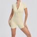 LazyZoom Summer Zipper Tight Yoga Jumpsuit For Women One-Piece Dance Fitness Training Sports Bodysuit_voghion.com