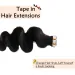 Body Wave Tape In Hårförlängningar Naturligt Svart Brasilianskt Remy Äkta Hår För Kvinnor Osynligt Tape Ins Hår 20 st/set_voghion.com