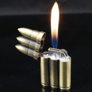 Kreatives Militärmodell Bullet Open Flame Flint Wheel Neuheit Metallfeuerzeug_voghion.com