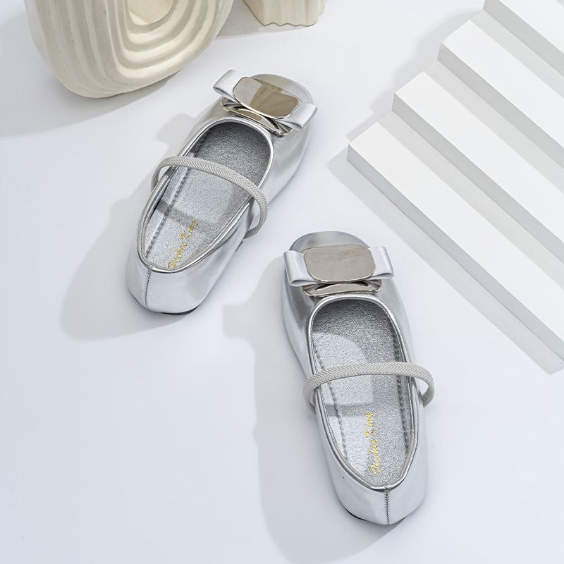 Kinderschuhe, flache Sohle, rosa Ballettschuhe, Satin, Retro-Performance, Mary Jane, quadratische Zehenpartie, weiche Sohle, ein Riemen, Mädchenschuhe_voghion.com