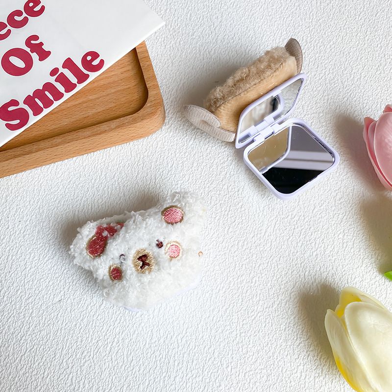 Mobile Phone Airbag Holder Plush Cute Little Bear Adhesive, Stretchable And Stable, Makeup Flip Mirror, Portable_voghion.com