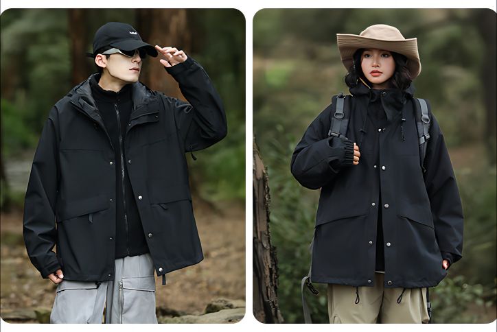 Jackets for couples, three-in-one removable fleece two-piece set, waterproof and warm workwear, mountaineering and skiing clothing with printed logo_voghion.com