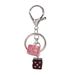Dice Inlaid Diamond Keychain New High-end Bag Car Gift Pendant Key Ring_voghion.com