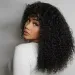 Brasiliansk Jerry Krøllet Kort Bob Ægte Hår Parykker Med Pandehår Limfri_voghion.com