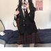 Japanische Schuluniform im JK-Stil für Mädchen, authentisches komplettes Set, Herbst/Winter, schwarzer Anzug, Studentinnenjacke für Damen_voghion.com