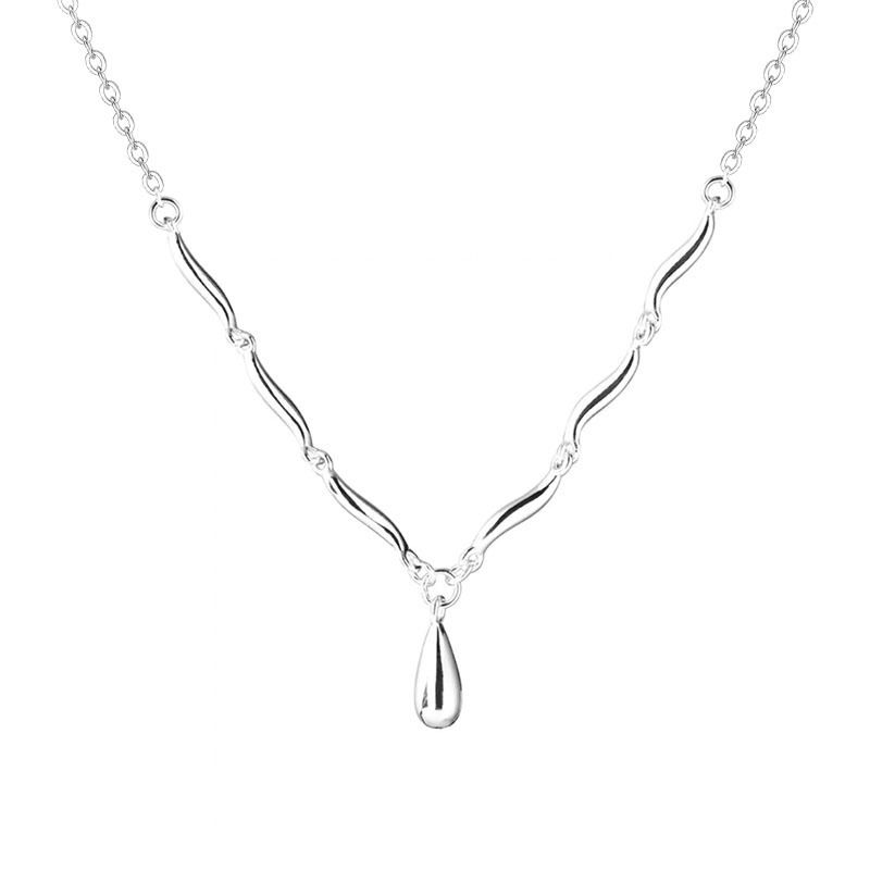 Water Drop Wave Necklace For Women, Ins Niche Design, Cool Tyle, Commuting, Elegant And High-end Clavicle_voghion.com