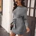 New open mid length strap dress solid color half high neck 2024 women's autumn new item_voghion.com
