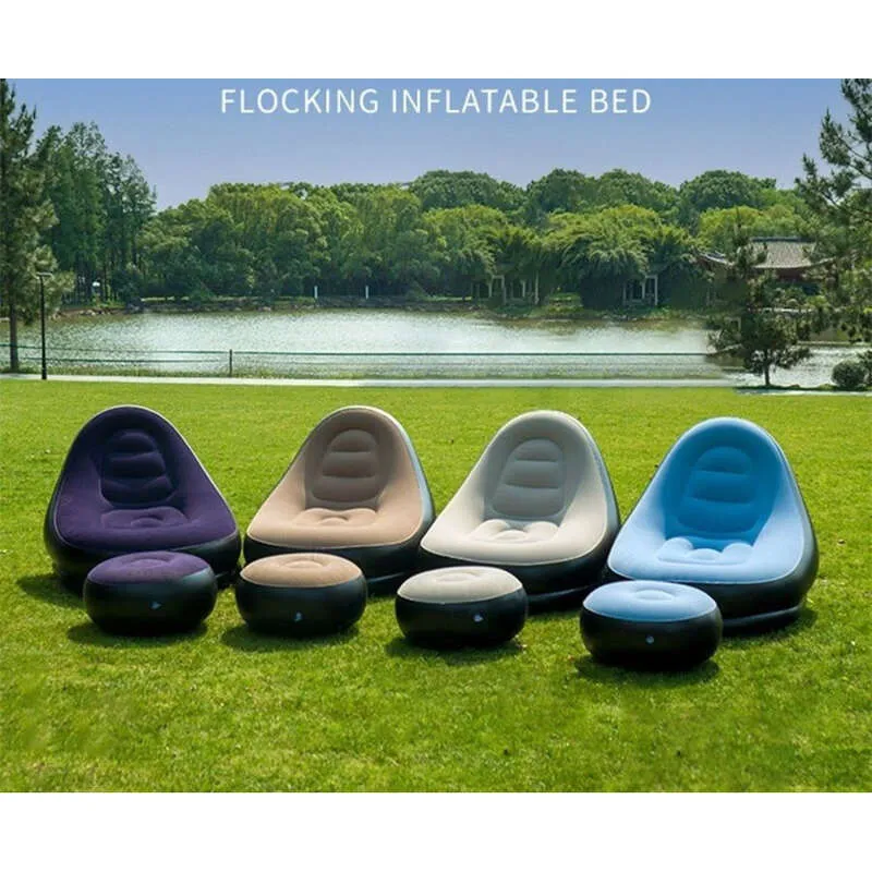 Āra piepūšamais dīvāna krēsls, pārnēsājams kempings, interneta slavenība, biezs plūdums, slinks dīvāns, guļamistaba, mājas, atpūta,_voghion.com