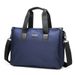 Men's Handbags Horizontal Canvas Oxford Cloth Briefcase One Shoulder Messenger Computer File Commuter Bag_voghion.com
