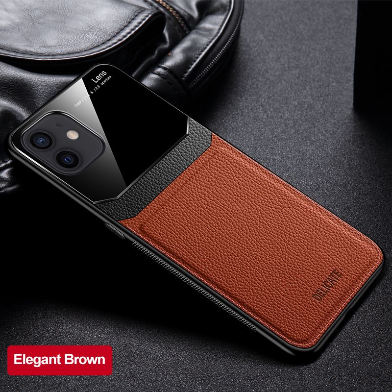 Pour Apple iPhone 12 Mini 11 Pro Max XS XR X étui de luxe en cuir souple Silicone couverture de téléphone rigide_voghion.com