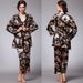 Ice Silk Pajamas Women's Casual Dragon Robe Printed Loungewear Three-piece Set_voghion.com