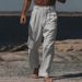 Men's Clothing Men's Linen High Quality Solid Color Slant Pockets Breathable Suitable For Everyday Casual Pants_voghion.com