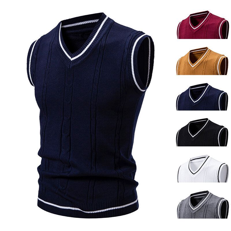 Herrenbekleidung Frühlingsweste mit dünnem Halsausschnitt, Strickweste, Unterhemd für Männer und Frauen, modische Oberbekleidung für Paare, Pullover mit Pfirsichherzkragen für Männer_voghion.com